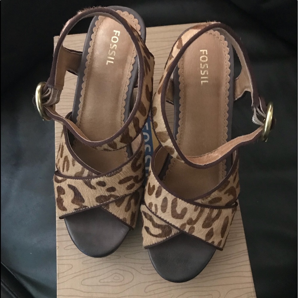 Fossil Ramona Hair Calf size 6 heels